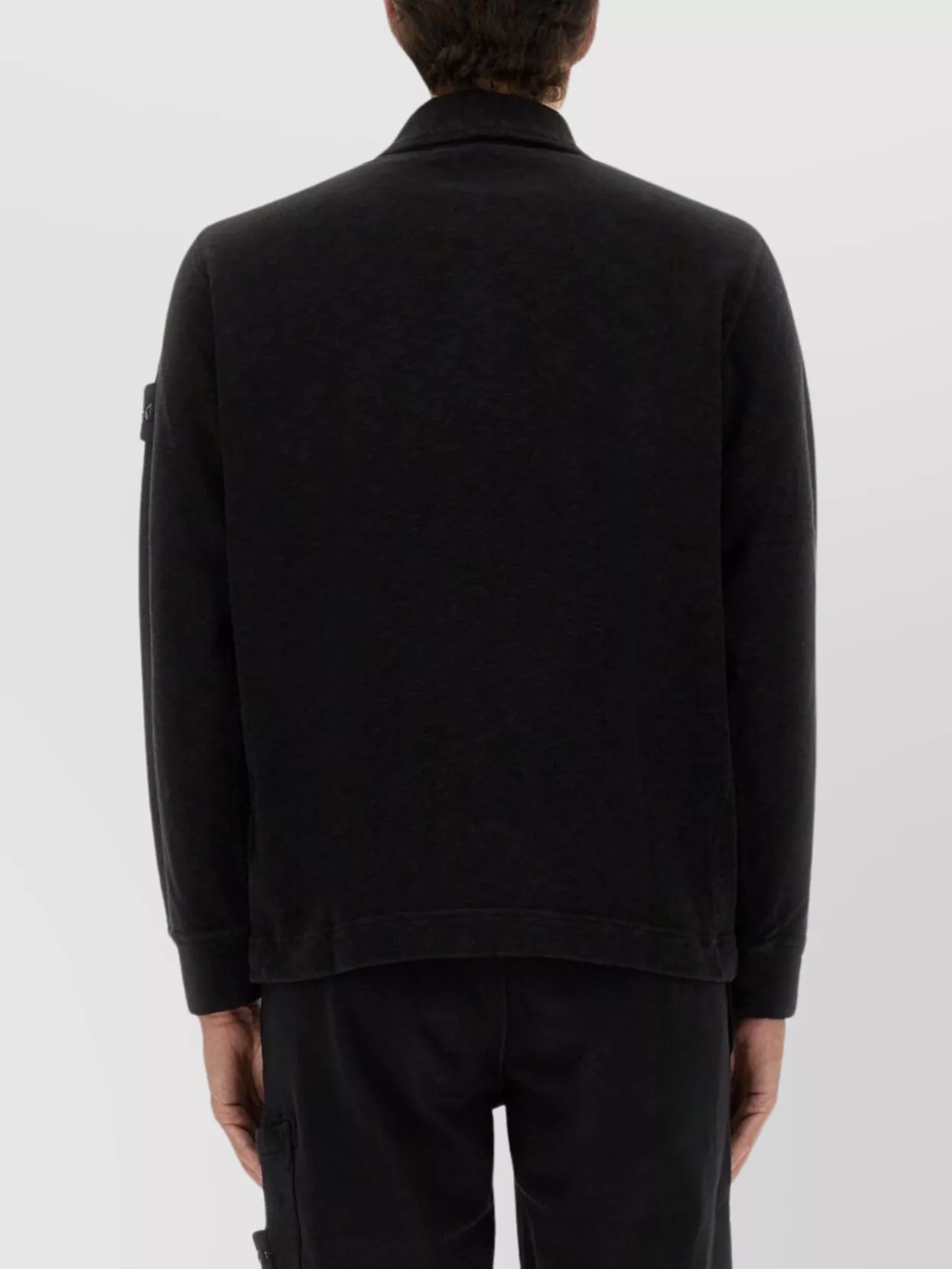Stone Island Long Sleeve Polo Shirt With Ribbed Cuffs