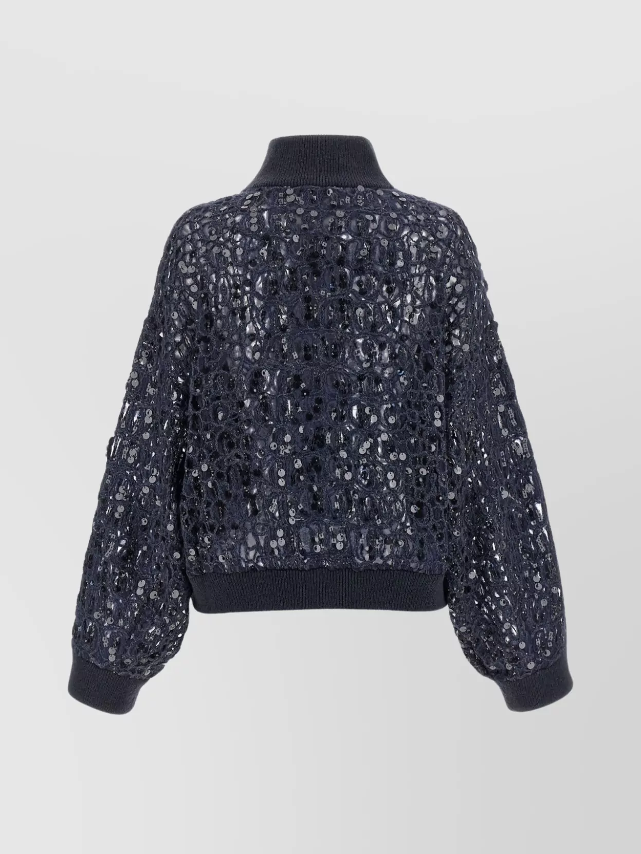 Brunello Cucinelli Dazzling Croc Embroidery Sweaters And Cardigans Blue In Blue
