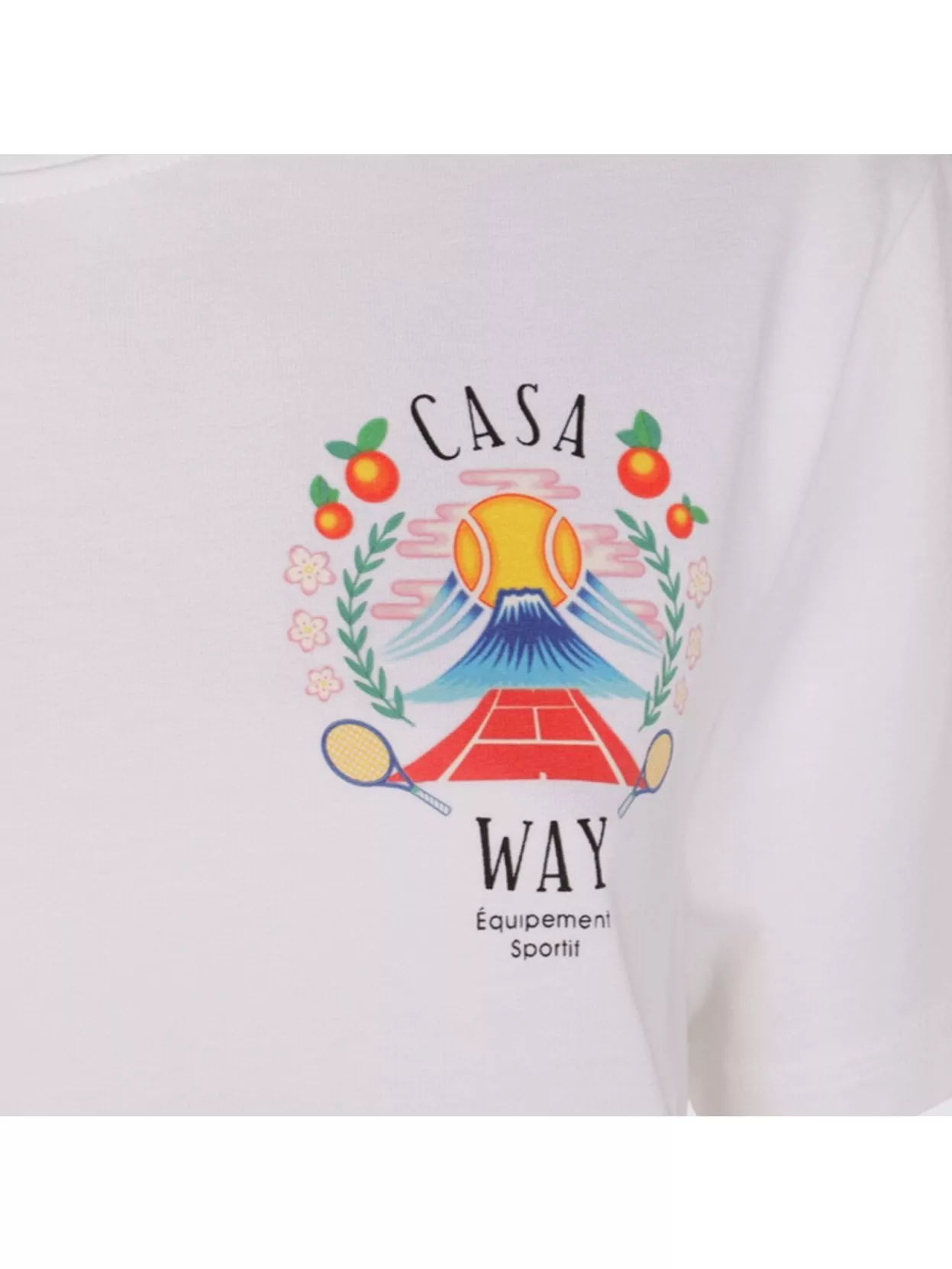 Casablanca Crew Neck Graphic Print Top