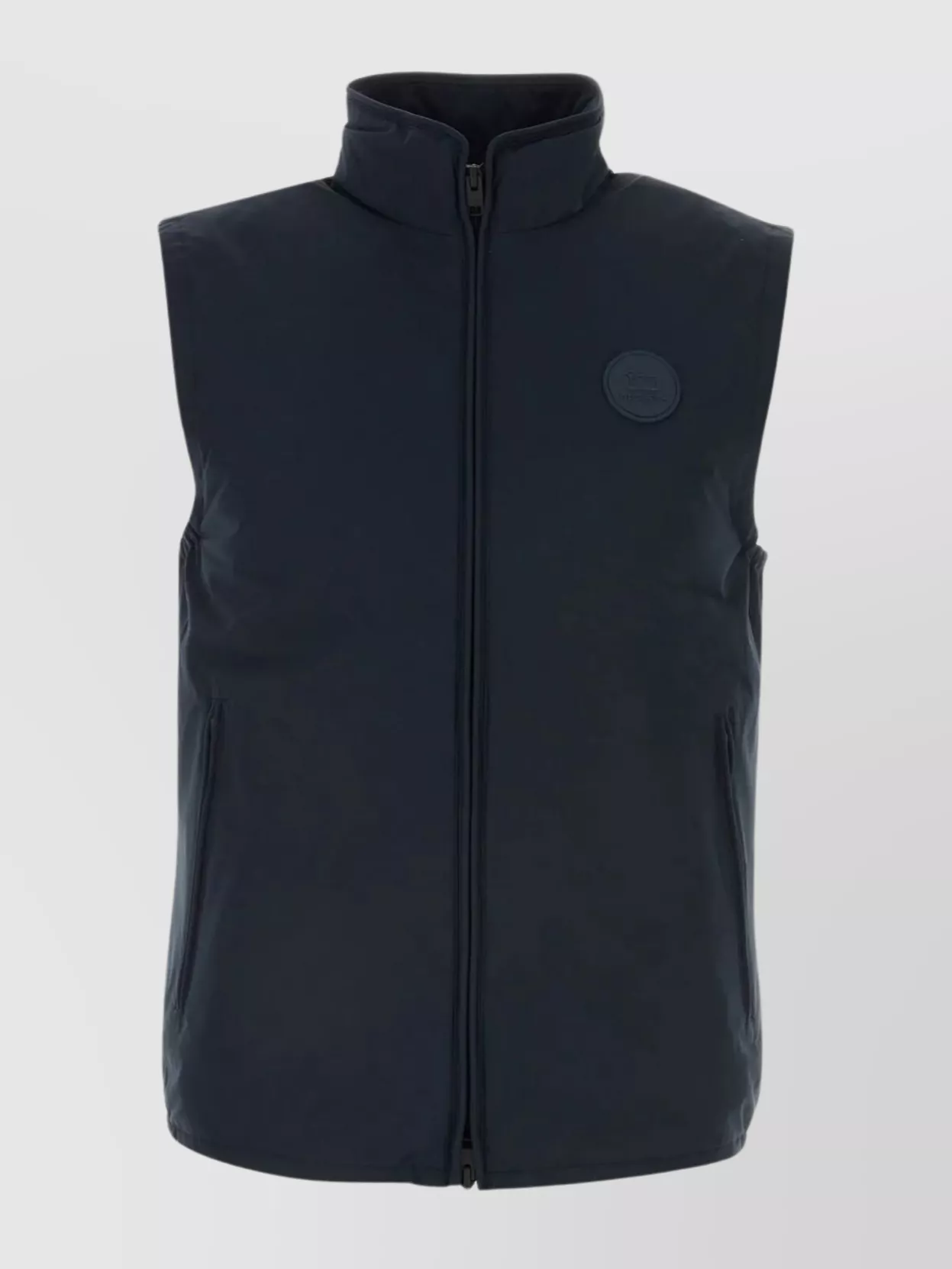 Shop Woolrich Pacific Sleeveless Down Jacket With High Neck And Front Zip Pockets
