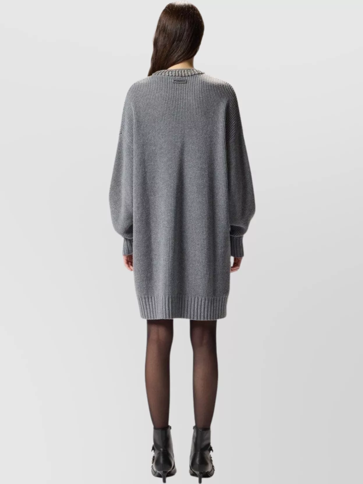 Pinko Relaxed Fit Knee-Length Dress With Embellished Neckline