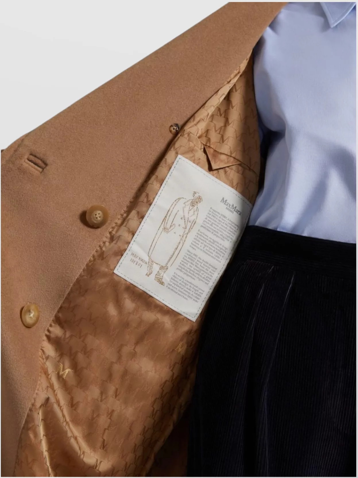 Max Mara Waist Belted Double-Breasted Long Lapels Pockets