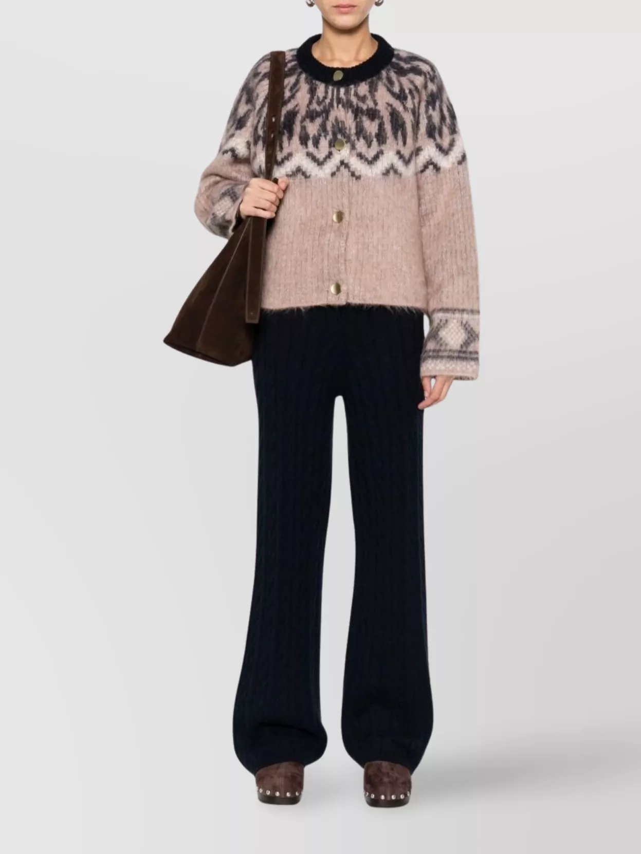 Forte Forte Long Sleeve Patterned Knitwear Cardigan In Multi