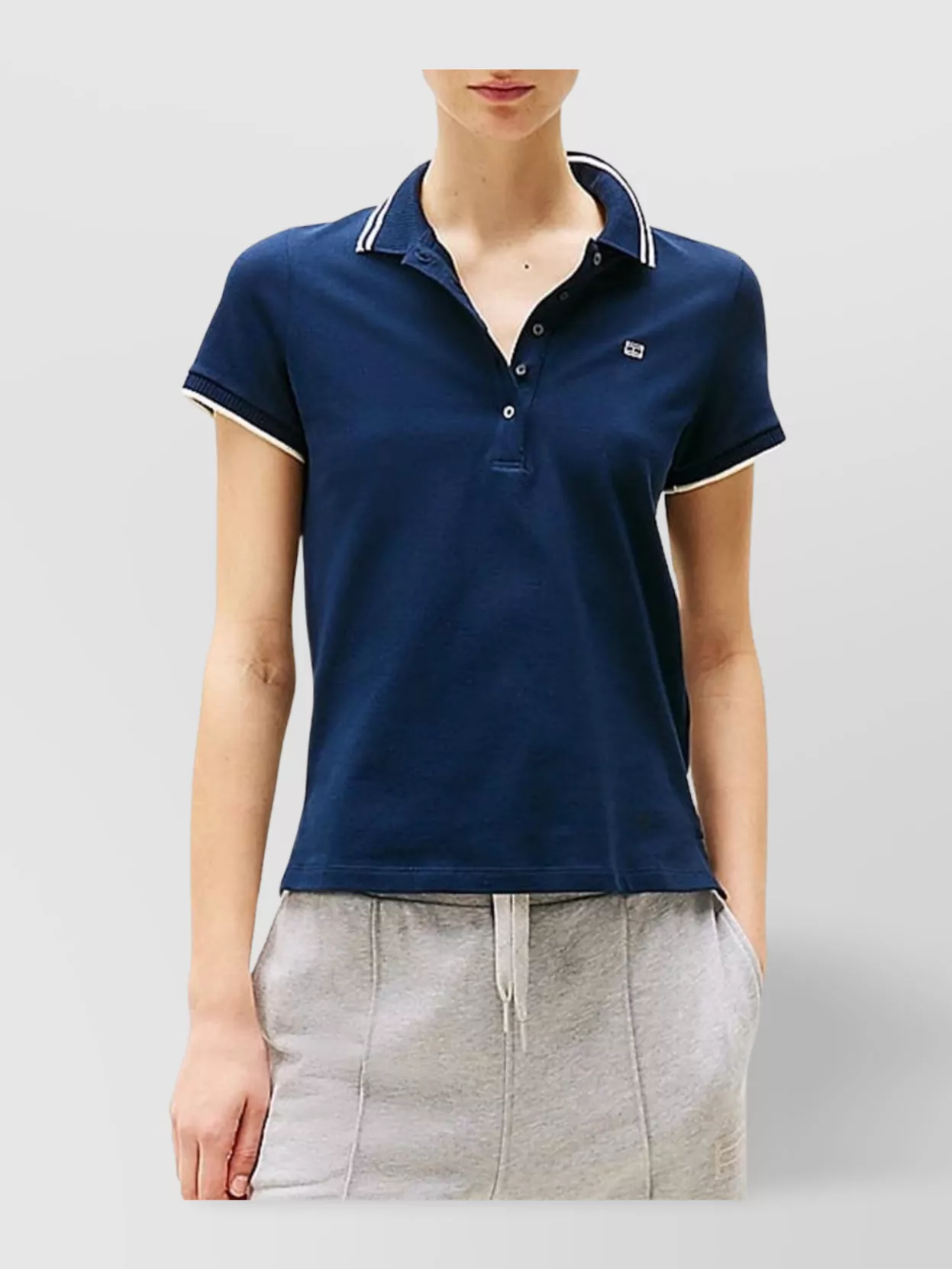 Tommy Hilfiger Slim Polo Collar Ribbed Cuffs Short Sleeves