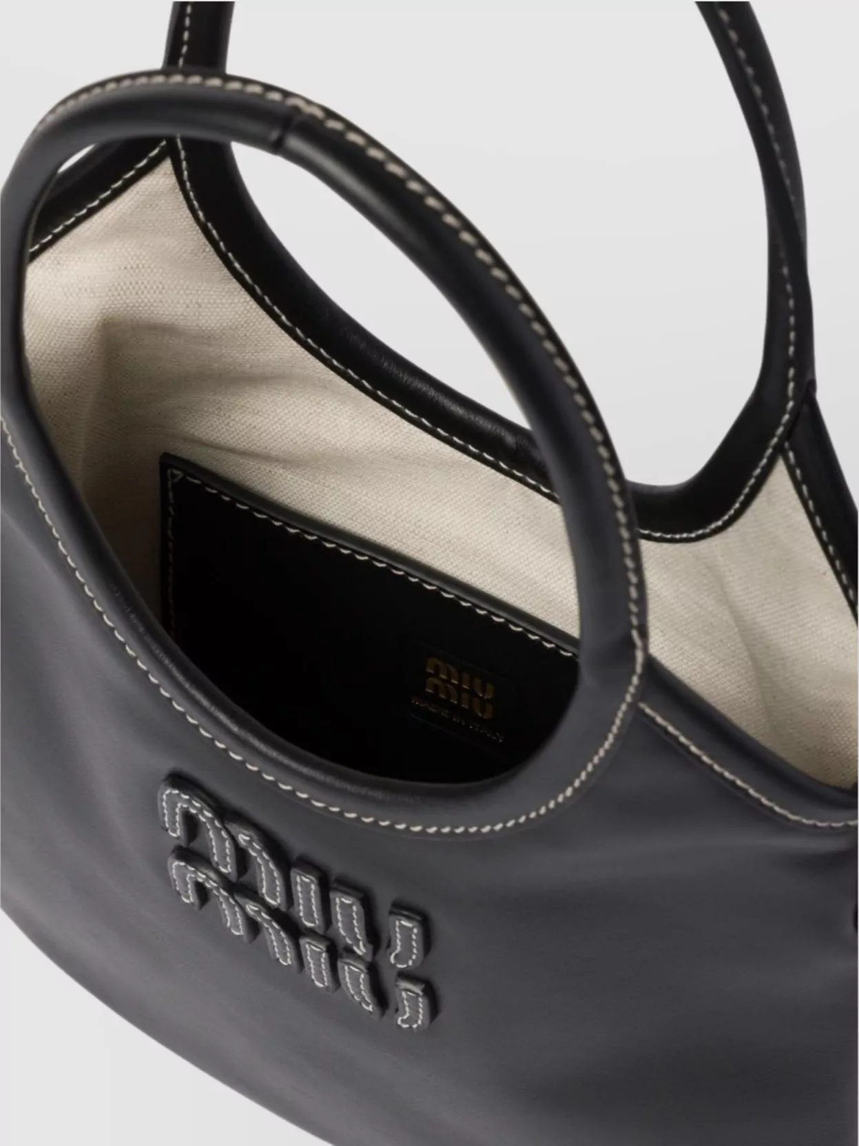 Miu Miu Softy Tote Bag Contrast Stitching