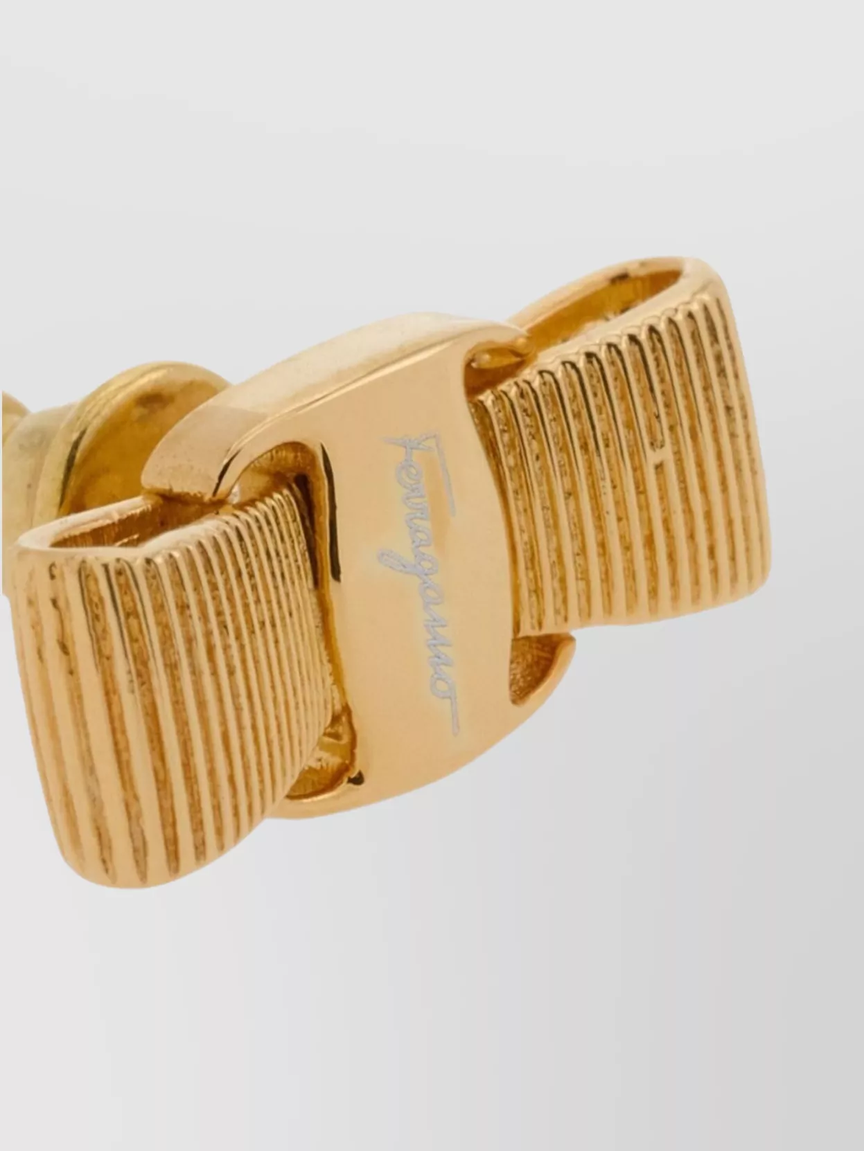 Ferragamo Vara Bow Stud Earrings With Textured Finish