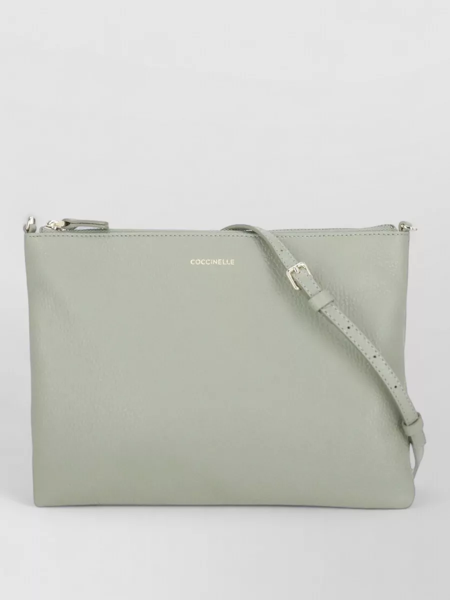 Coccinelle Pebbled Leather Clutch Bag Removable Shoulder Strap