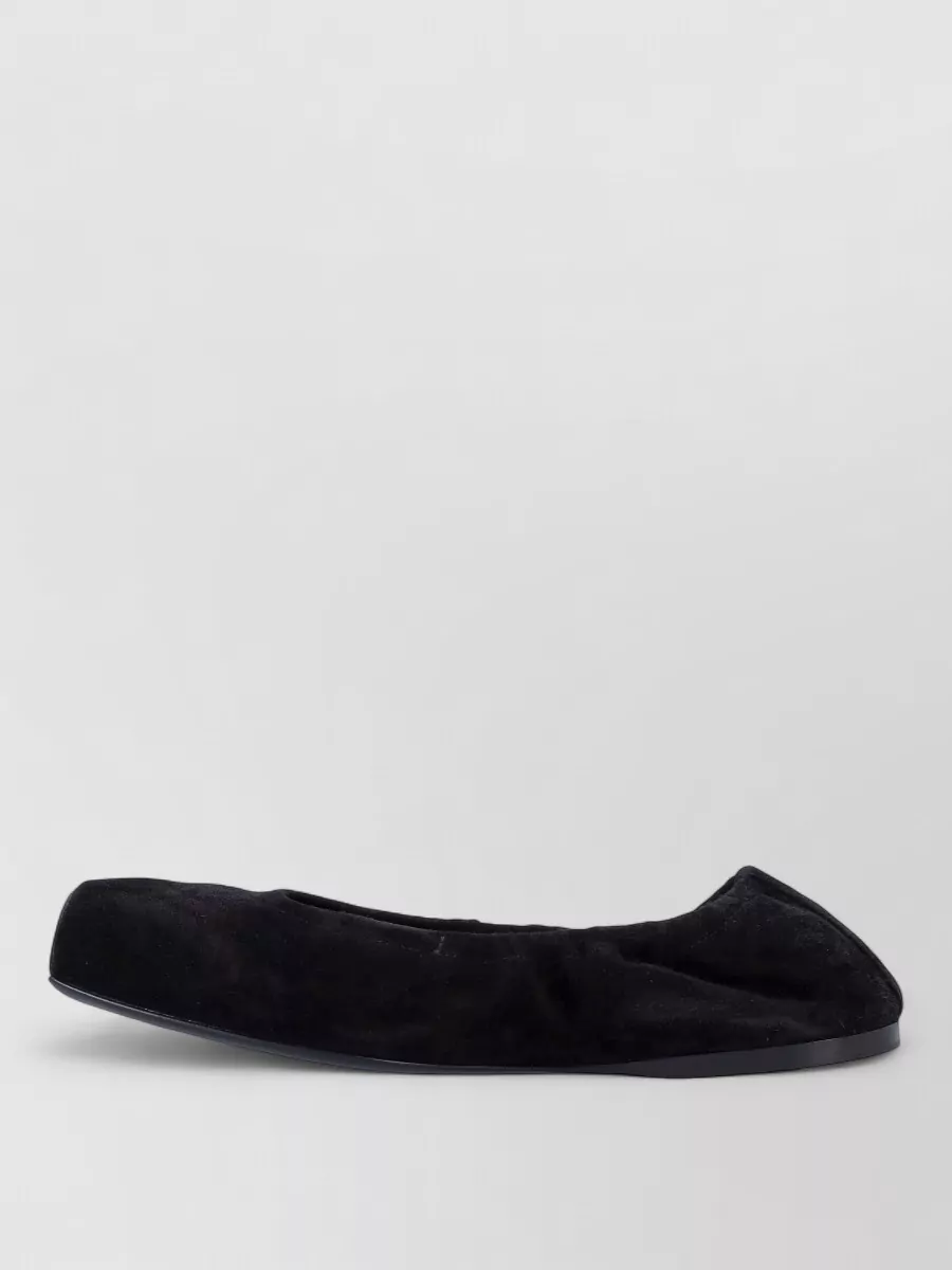 Alaïa Suede Ballet Flats Square Toe Leather