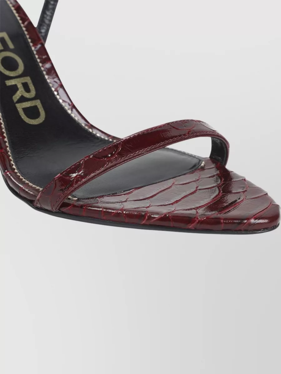 Tom Ford Python Stiletto Sandal Open Toe Leather