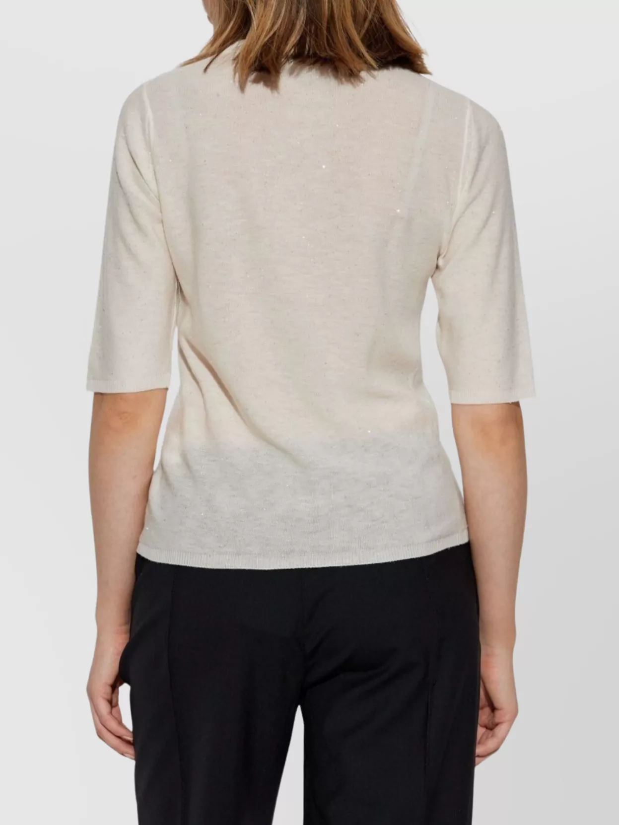Fabiana Filippi Crewneck Knit Top Short Sleeves