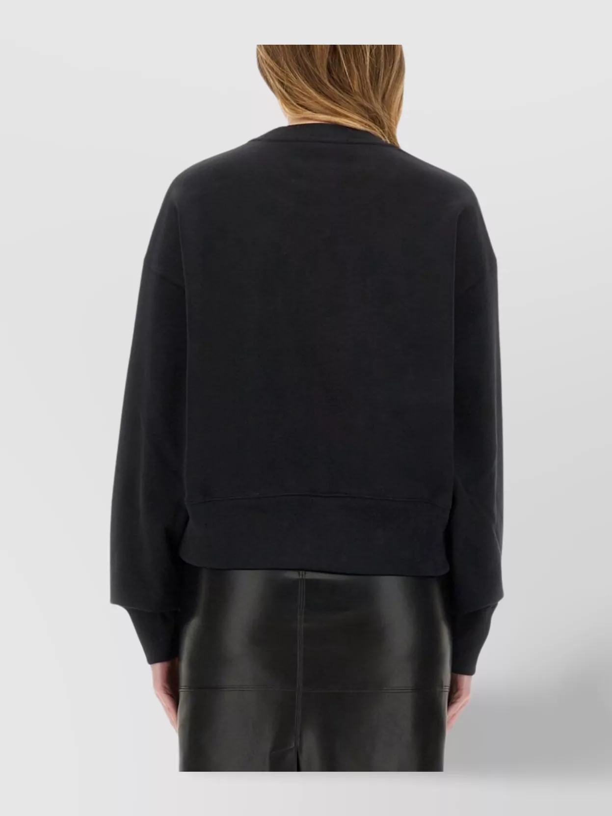 Msgm Logo Crew Neck Cropped Sweatshirt