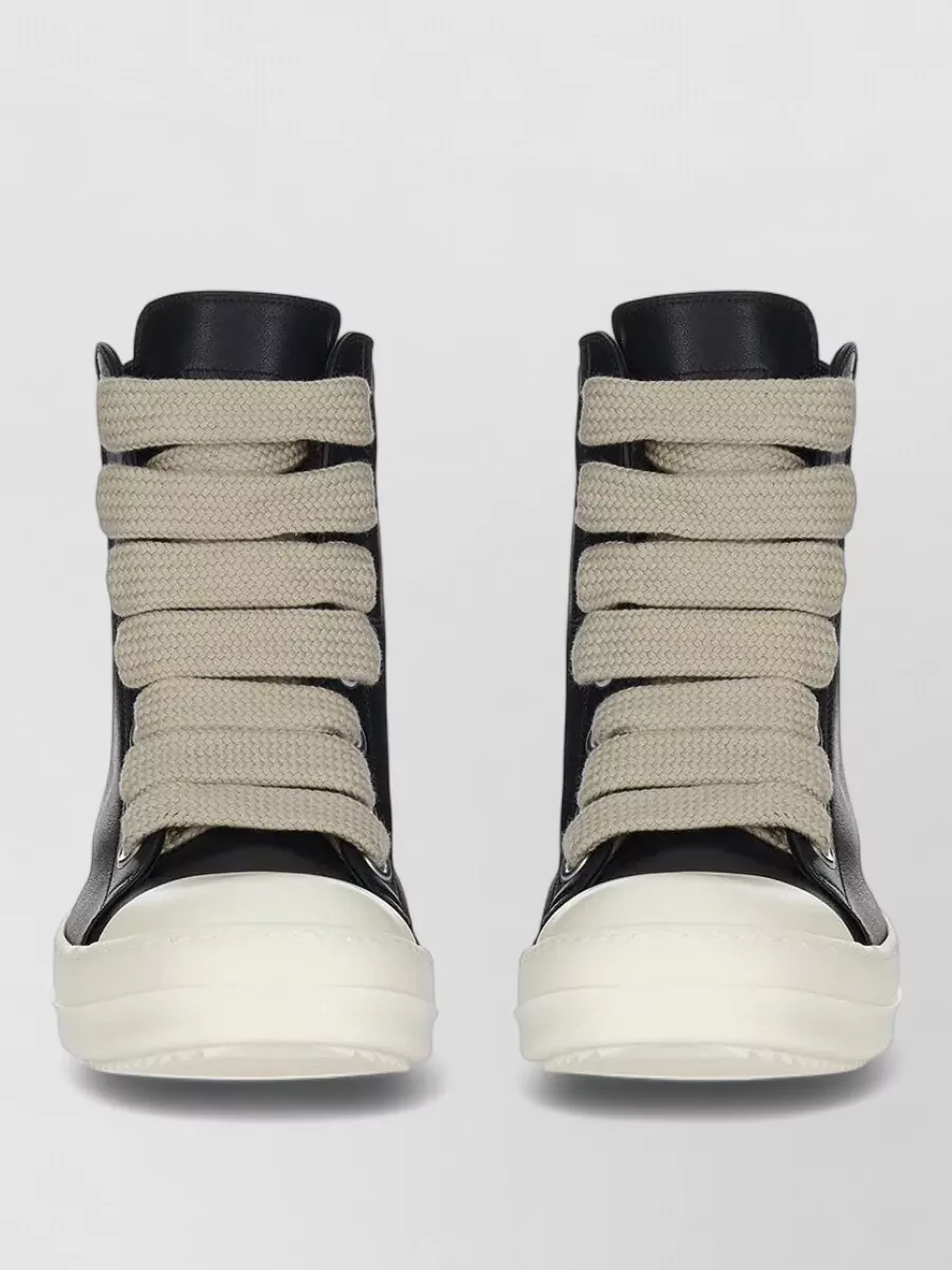 Rick Owens Leather High-Top Sneakers