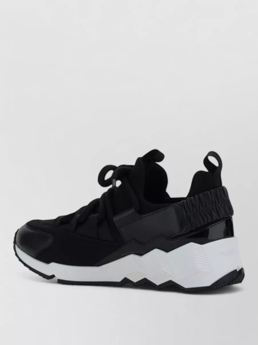 Pierre Hardy leather paneled low-top sneakers