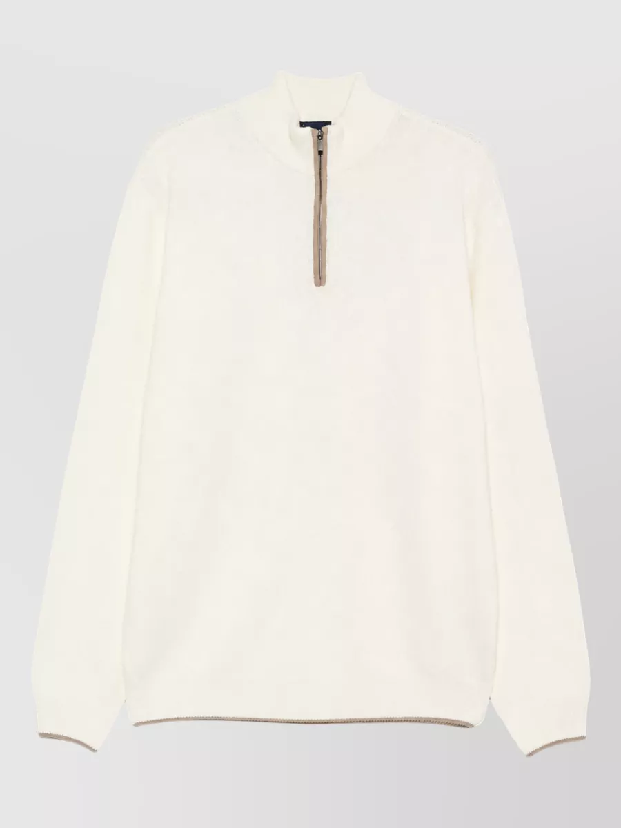 Paul & Shark cashmere-blend half-zip ribbed regular-fit sweater