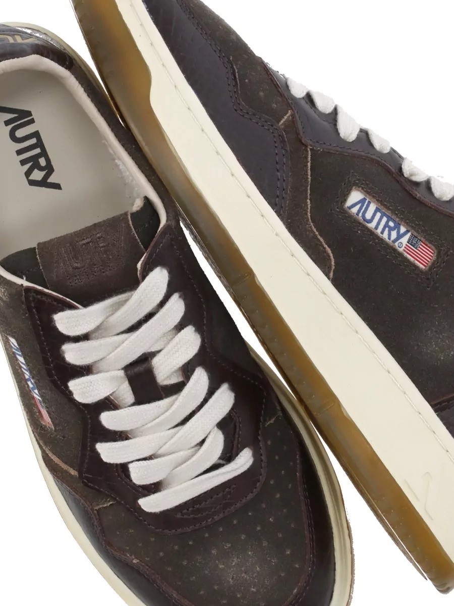Autry Suede Leather Low Top Lace-Up Sneakers