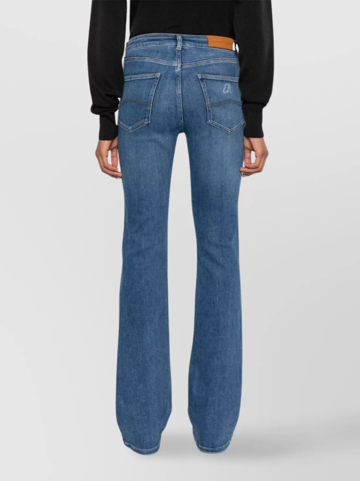 Emporio Armani Flared Faded Wash Stretch-Cotton Trousers