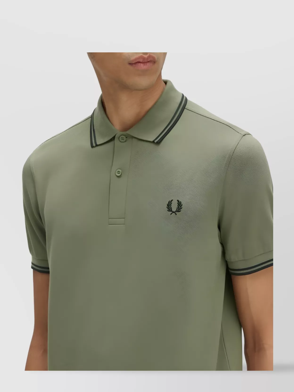 Fred Perry Polo Shirt With Ribbed Cuffs And Short Sleeves
