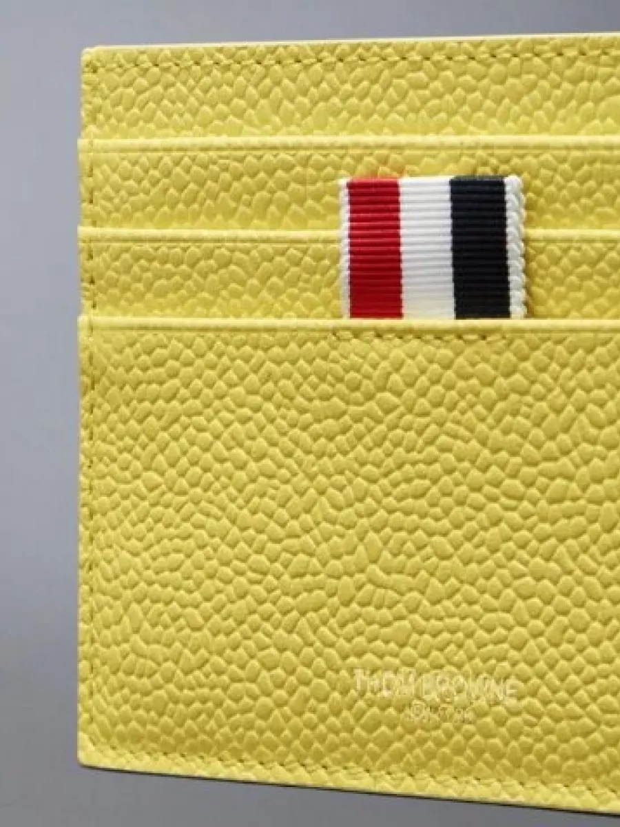 Thom Browne Card Holder Note Compartment Pebble Grain Leather