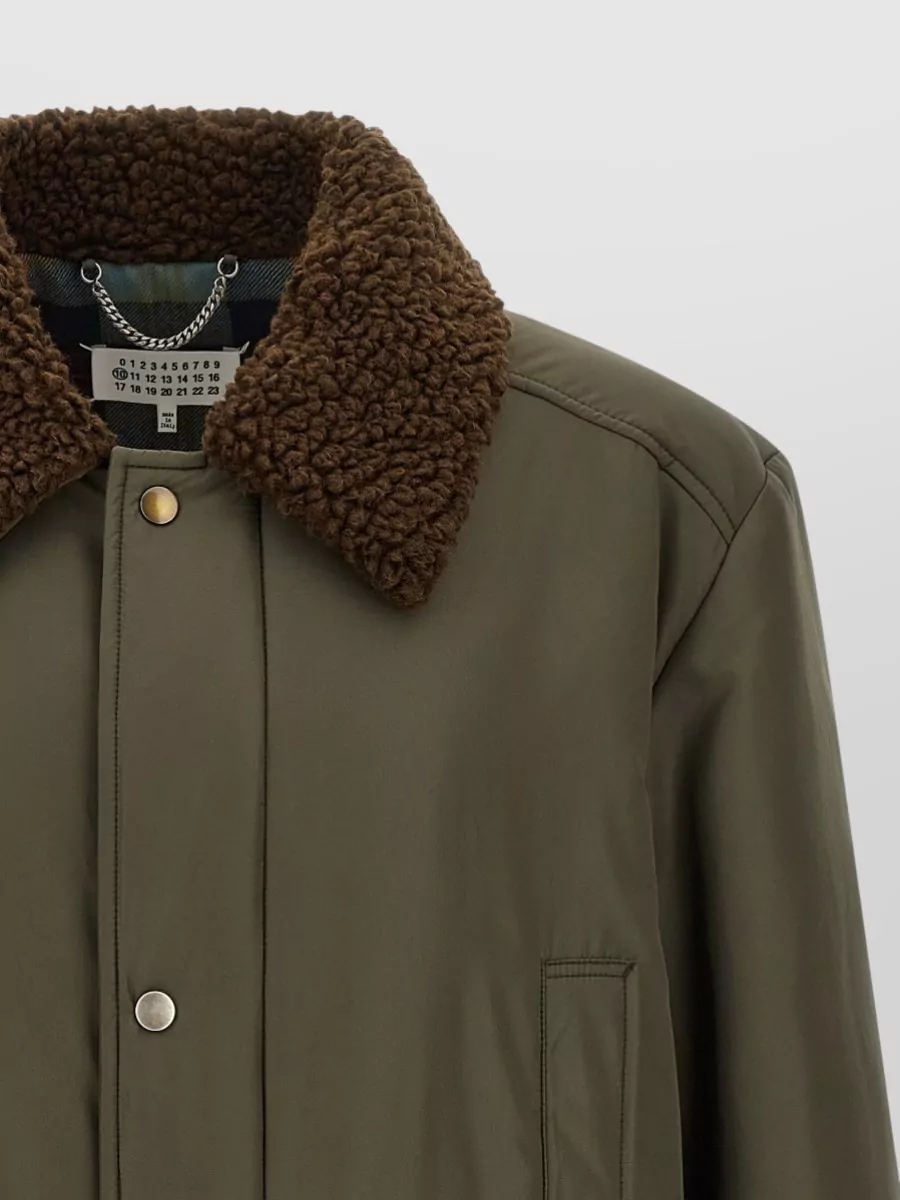 Maison Margiela Shearling Collar Single Breasted Coat