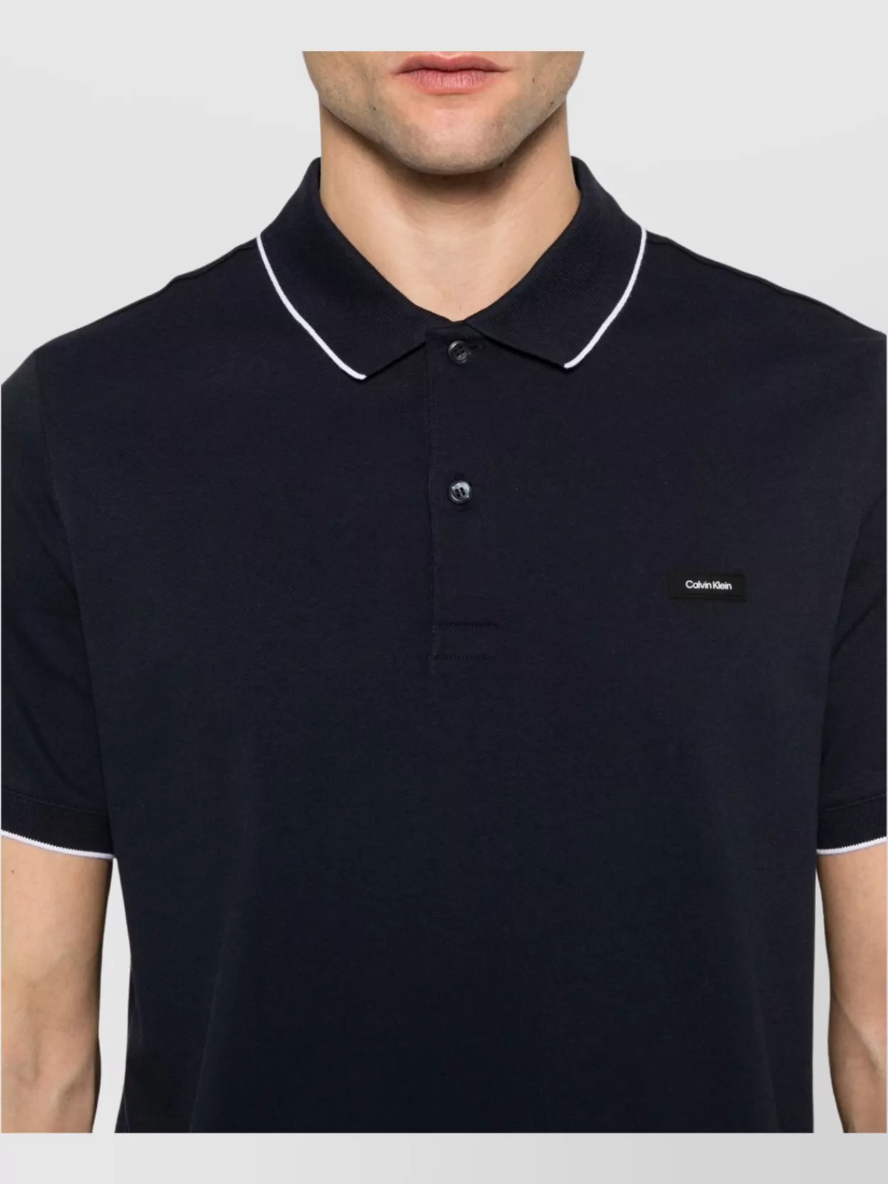 Calvin Klein Tipped Stretch Pique Polo