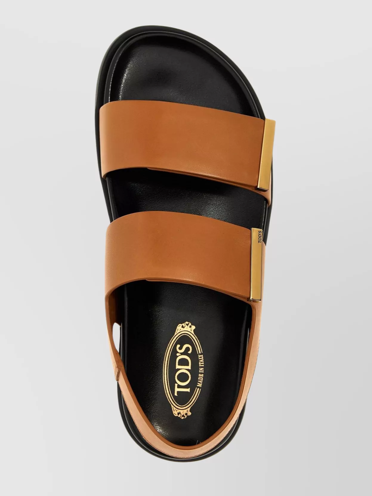 Tod's Double Strap Open Toe Flat Sole Sandals In Brown