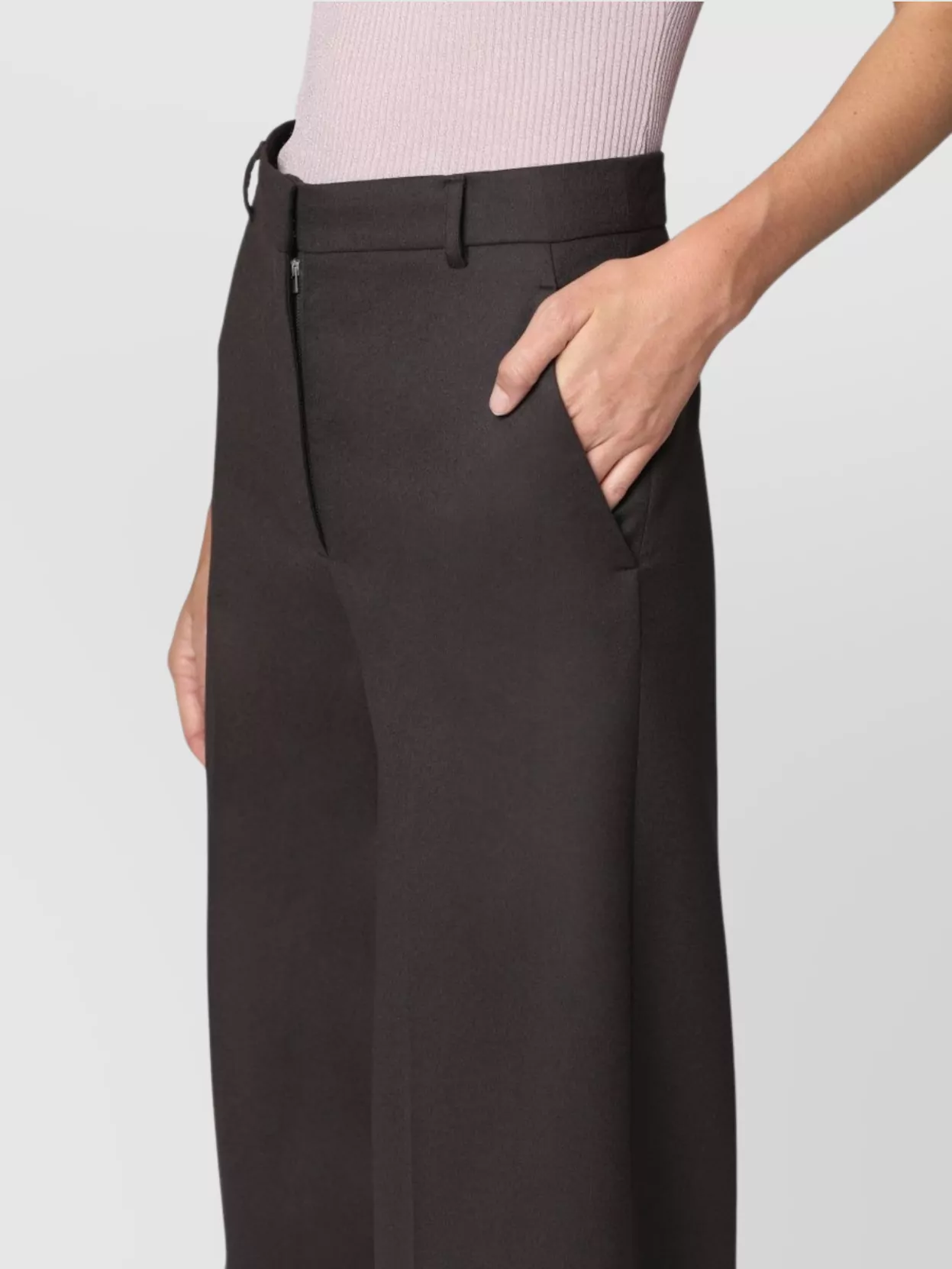 Stella Mccartney Wool Trousers With Belt Loops And High Waist In Black