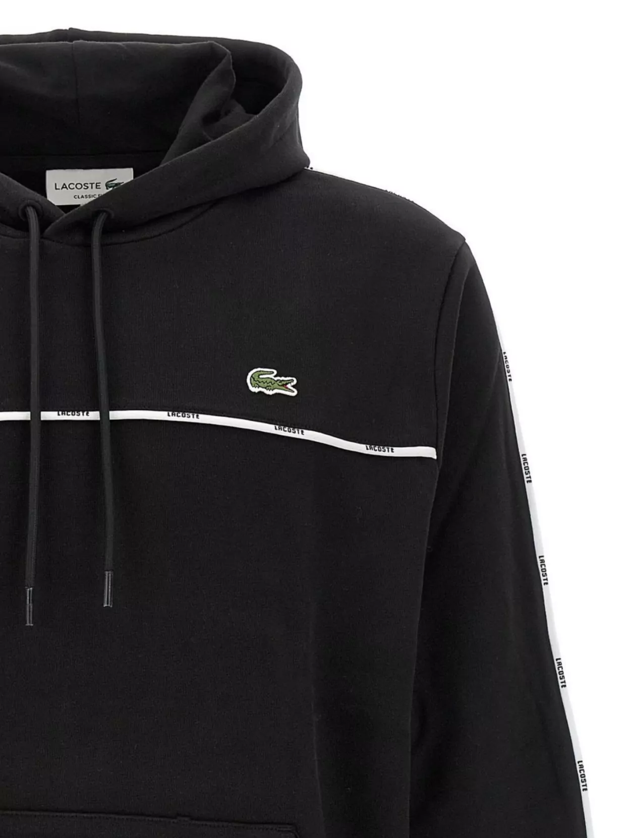 Lacoste Hooded Knitwear With Ribbed Trim