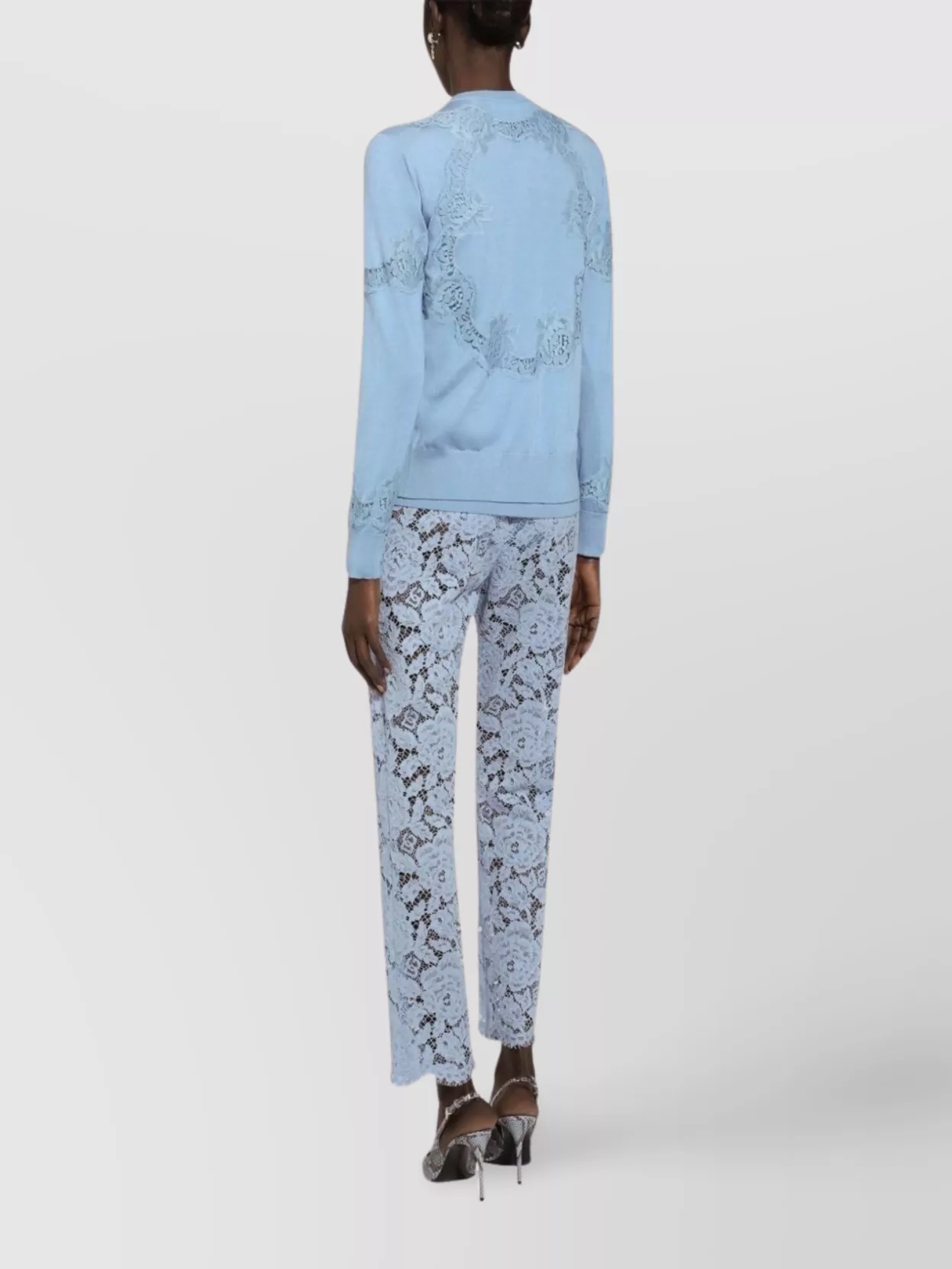 Dolce&Gabbana Lace Overlay Silk Blend Trousers