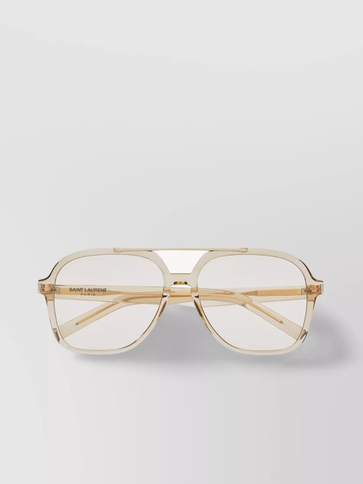 Saint Laurent Aviator-style Acetate Sunglasses In Neutrals