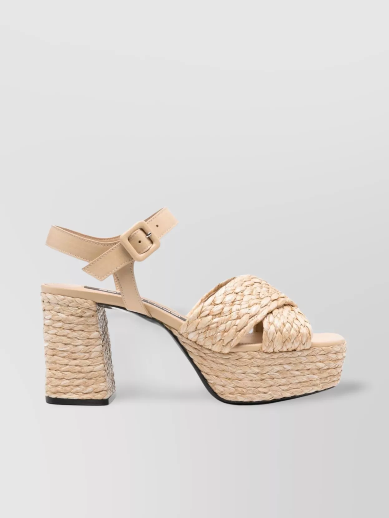 Shop Sergio Rossi Block Heel Sandals With Braided Crossover Detail