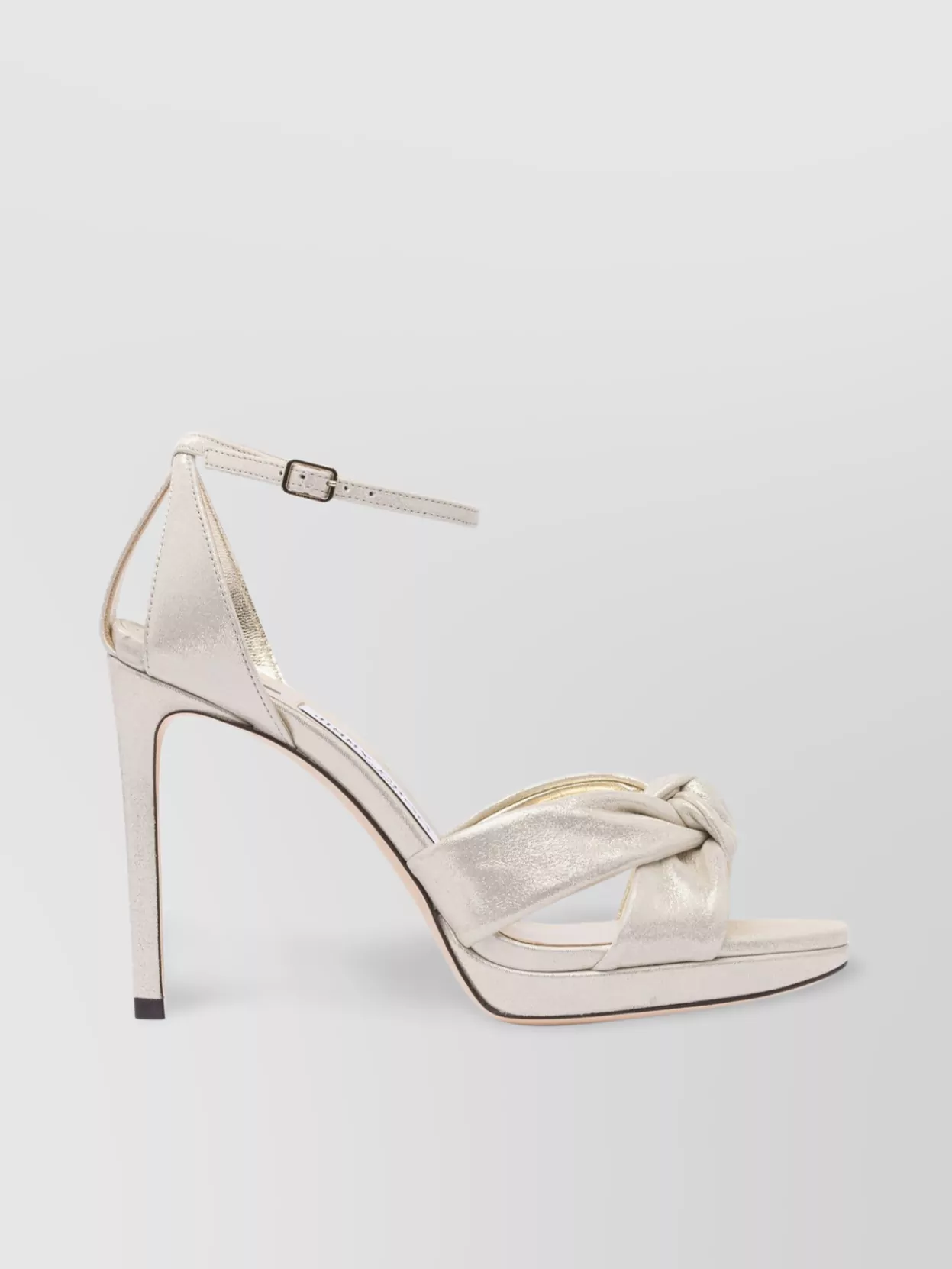 Jimmy Choo Knotted Metallic Open Toe Sandals