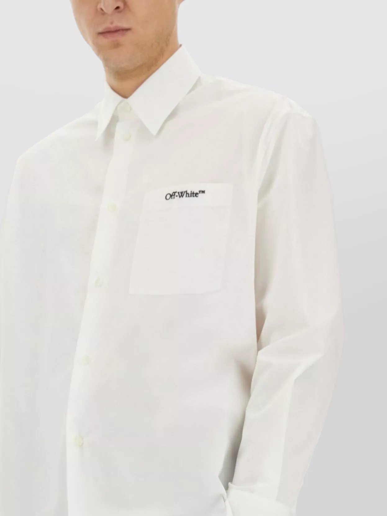 Off-White Shirt Logo Button-Down Collar