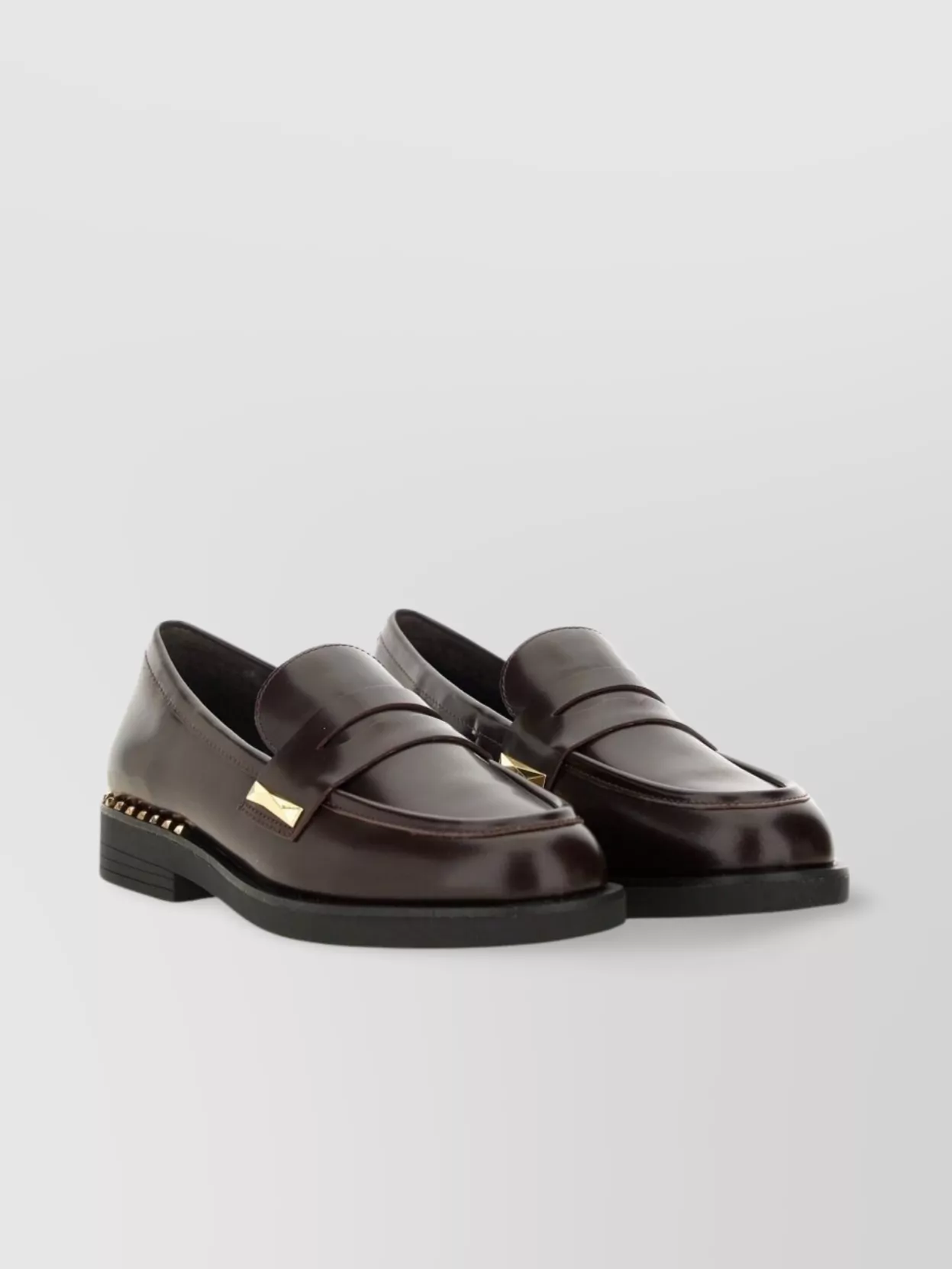 Ash Whisper Studded Heel Loafers Gold Hardware