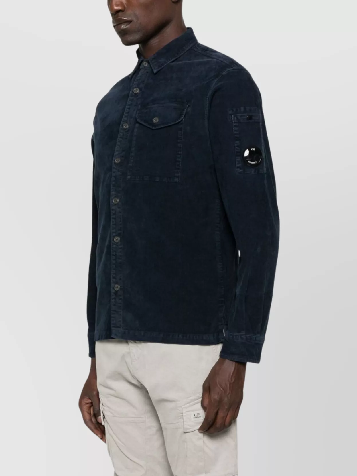 C.p. Company Long Sleeve Corduroy Shirt With Chest Pocket
