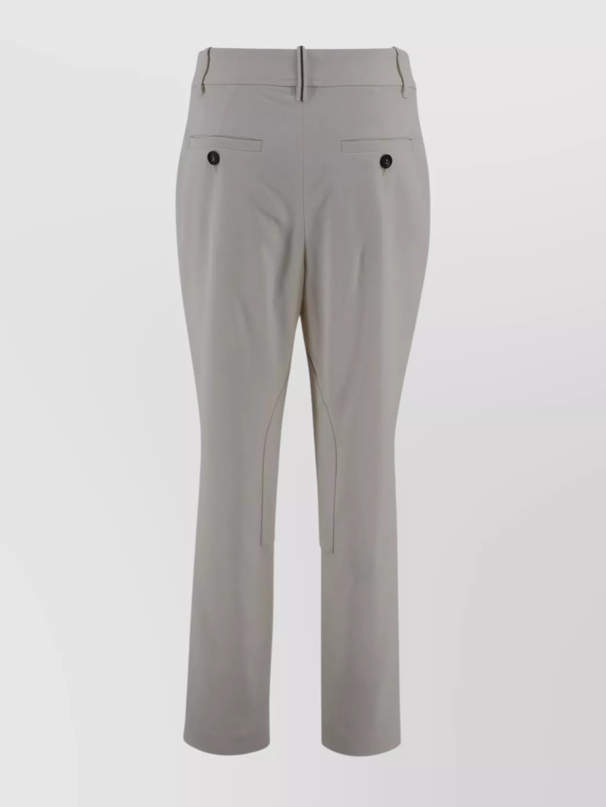 Brunello Cucinelli Equestrian Trousers Featuring Embellishments In Gray