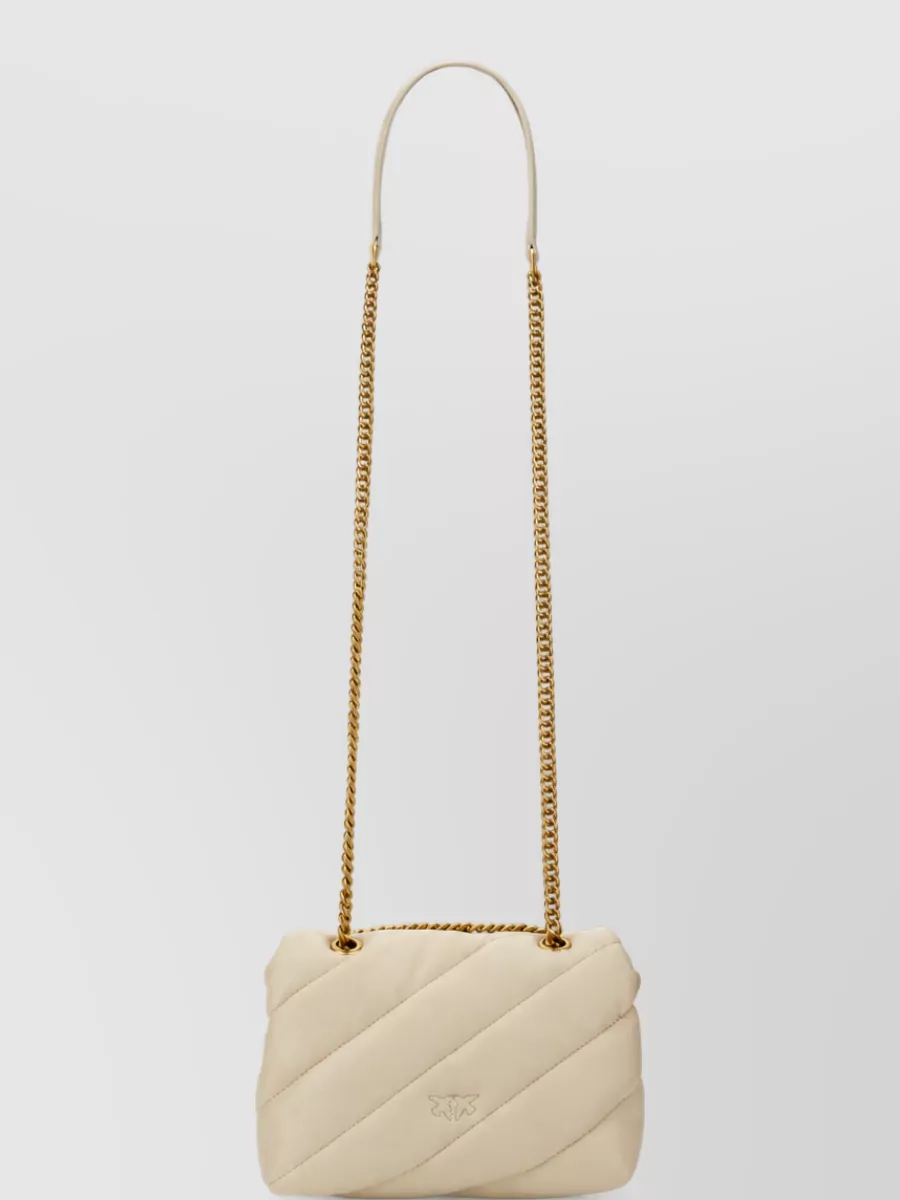 Pinko Love Puff Mini Leather Chain Clutch