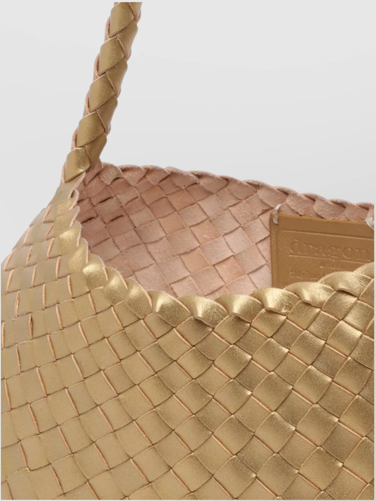Dragon Diffusion Woven Leather Basket Shoulder Bag