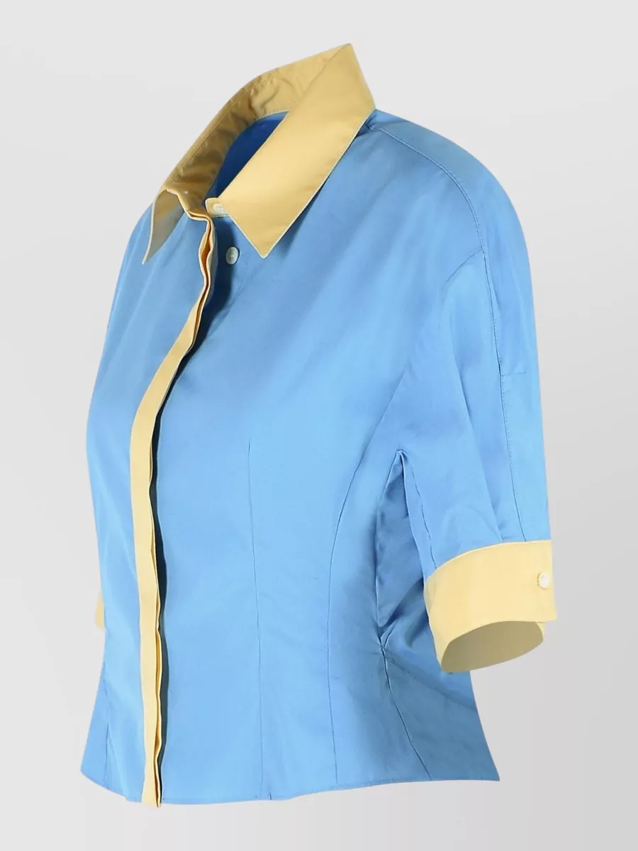 Marni Cotton Shirt Fitted Silhouette Contrasting Collar Cuffs