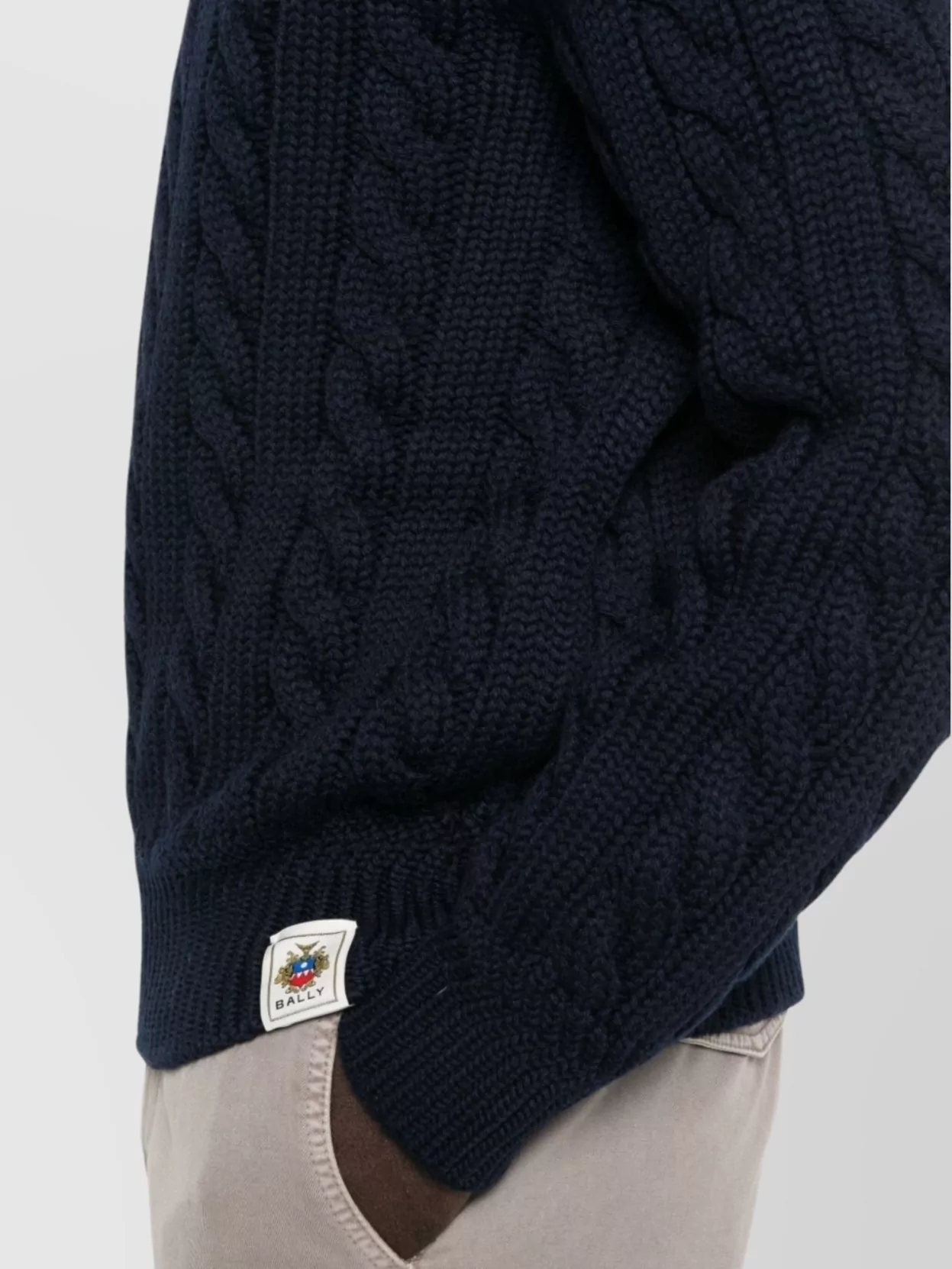 Bally Cable Knit Crew Neck Sweater With Long Sleeves
