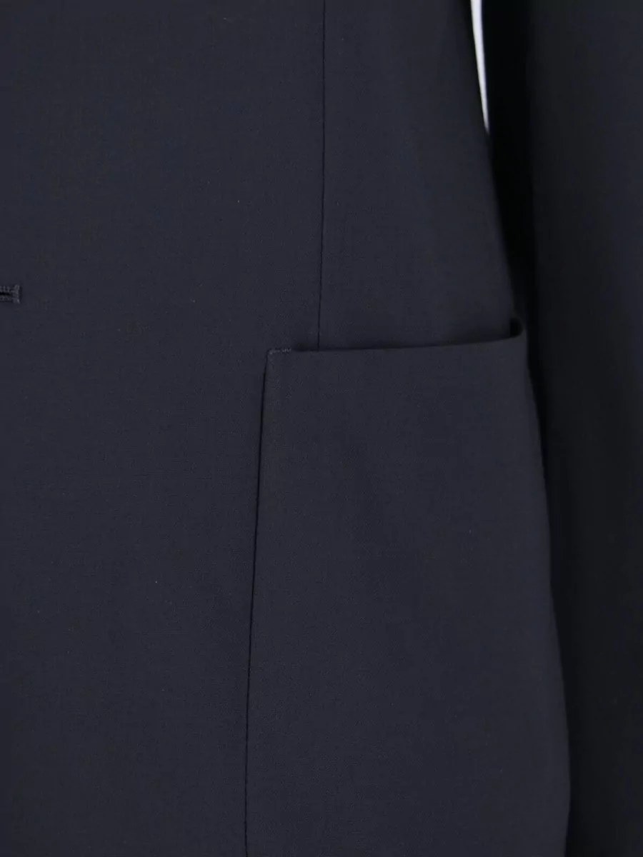 Giorgio Armani Tailored Blazer Jacket Stand Collar Front Pockets
