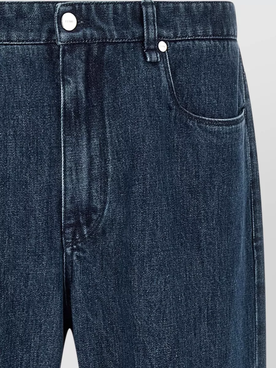 Fendi Denim High-Rise Slightly Flared-Leg Regular-Fit Jeans