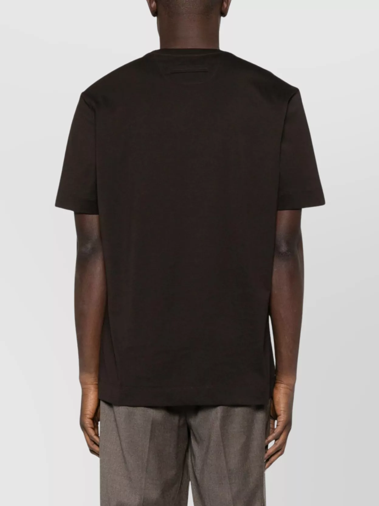 Zegna Folded Hem Logo Short Sleeve T-Shirt