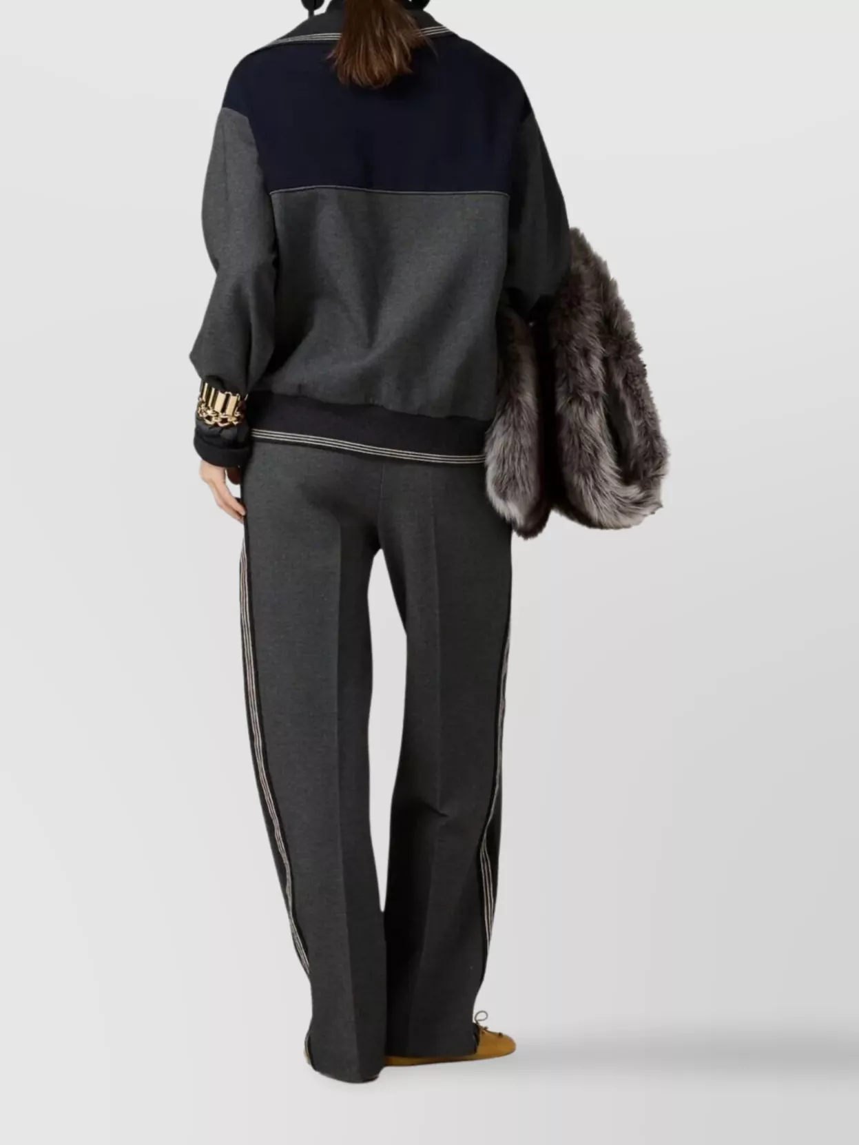 Miu Miu Knit Trousers With Side Stripe Detail