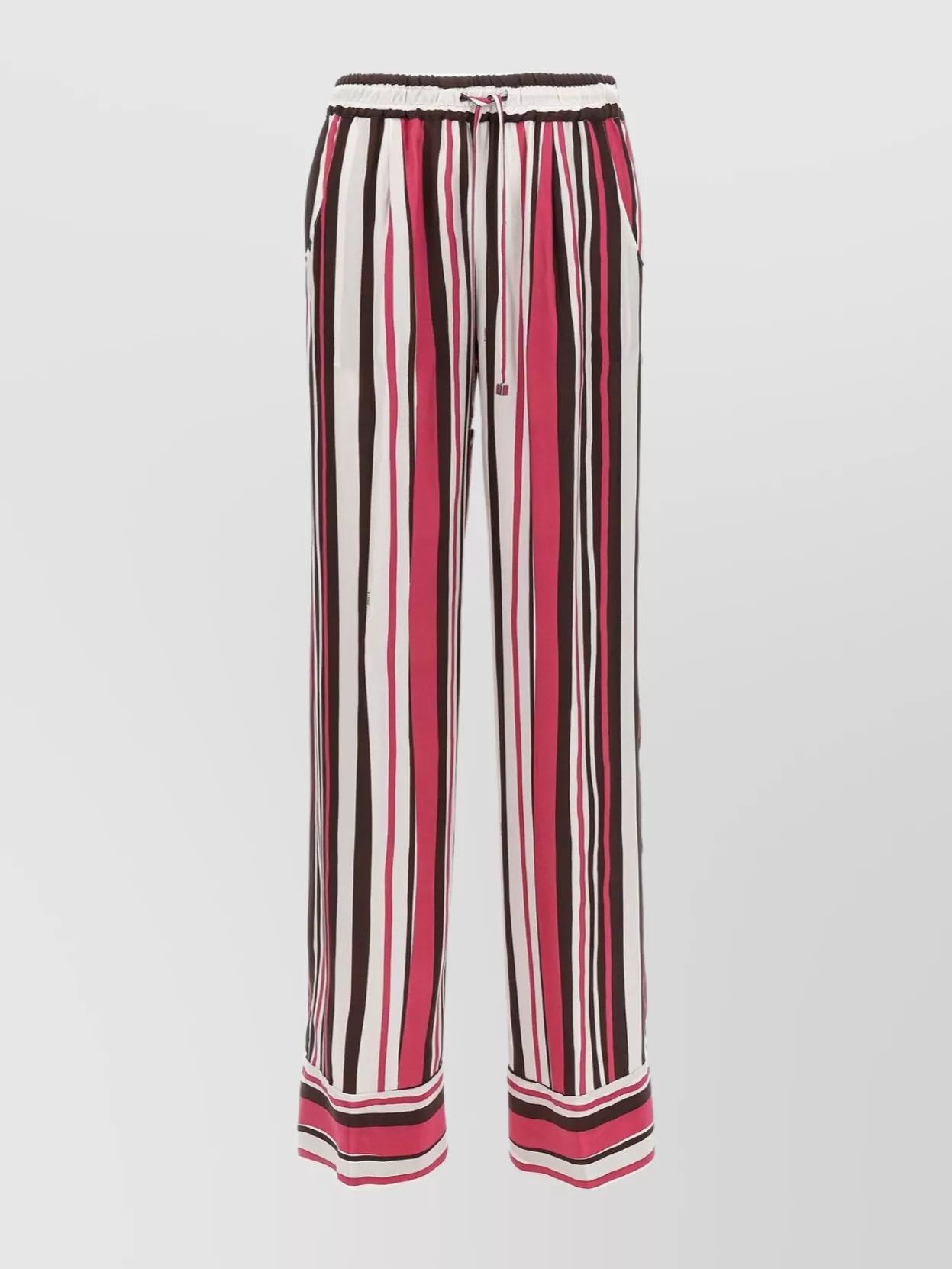 Kiton Trousers Striped Pattern Elastic Waistband In Multi