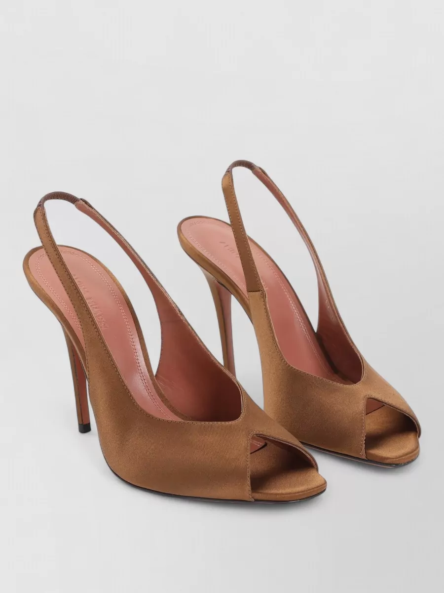 Amina Muaddi silk slingback sandals
