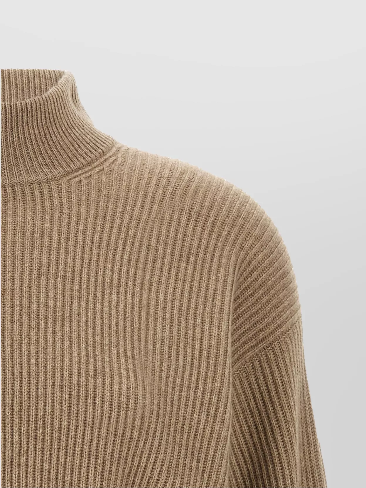 Brunello Cucinelli Wool High Ribbed Collar Long-Sleeve Jumper