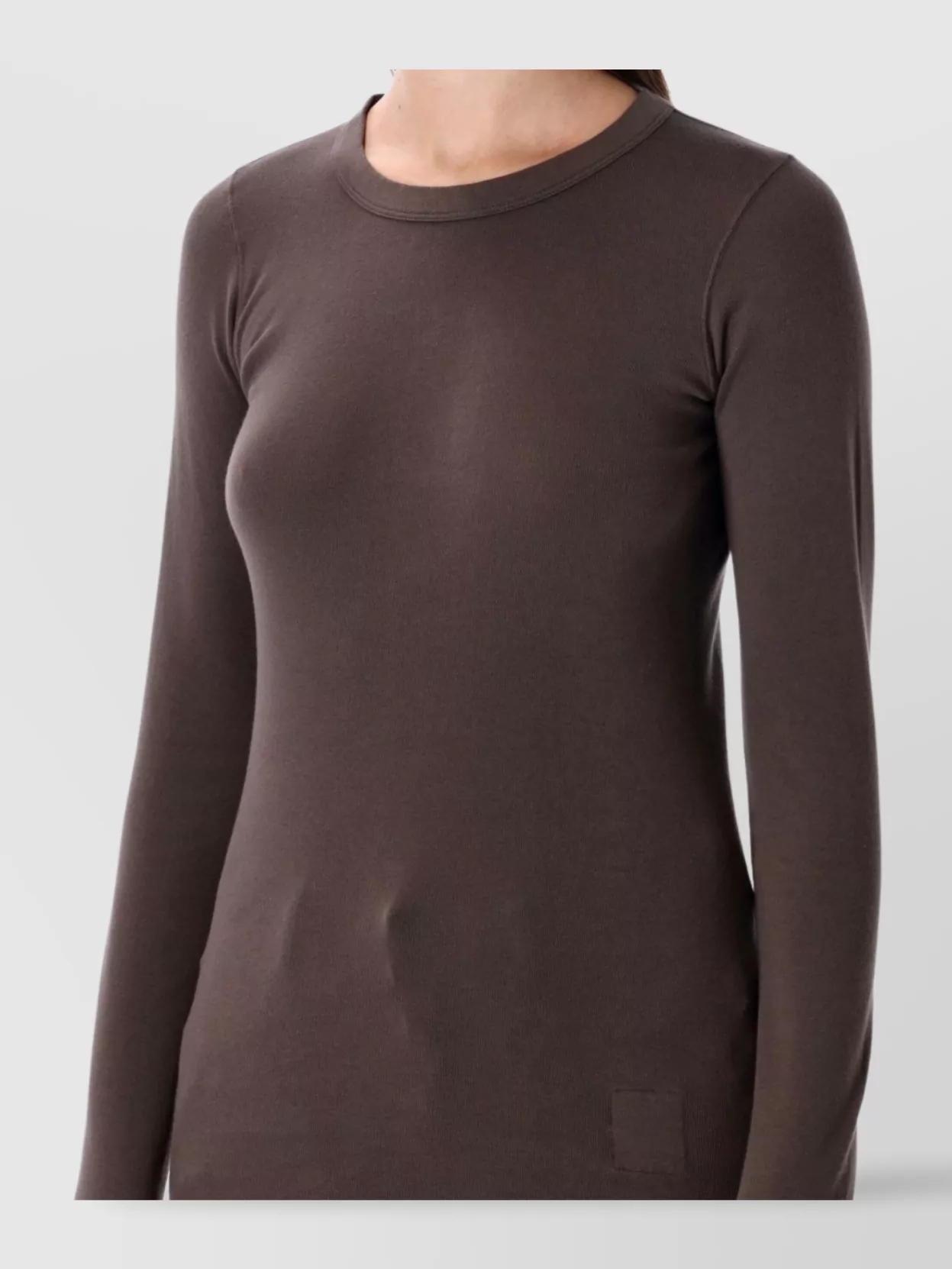 Rick Owens Drkshdw Long Sleeve Fitted Crew Neck Top