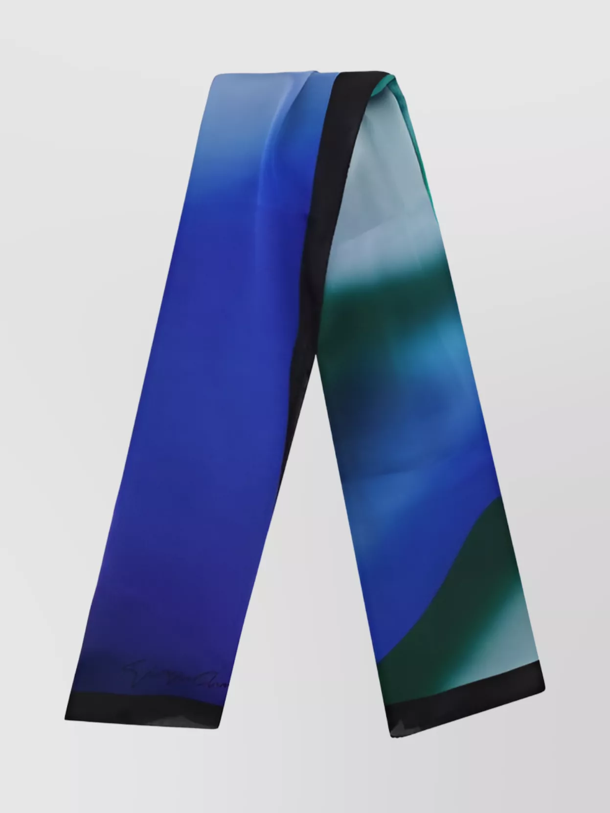 Shop Giorgio Armani Block Design Silk Scarf With Gradient Pattern