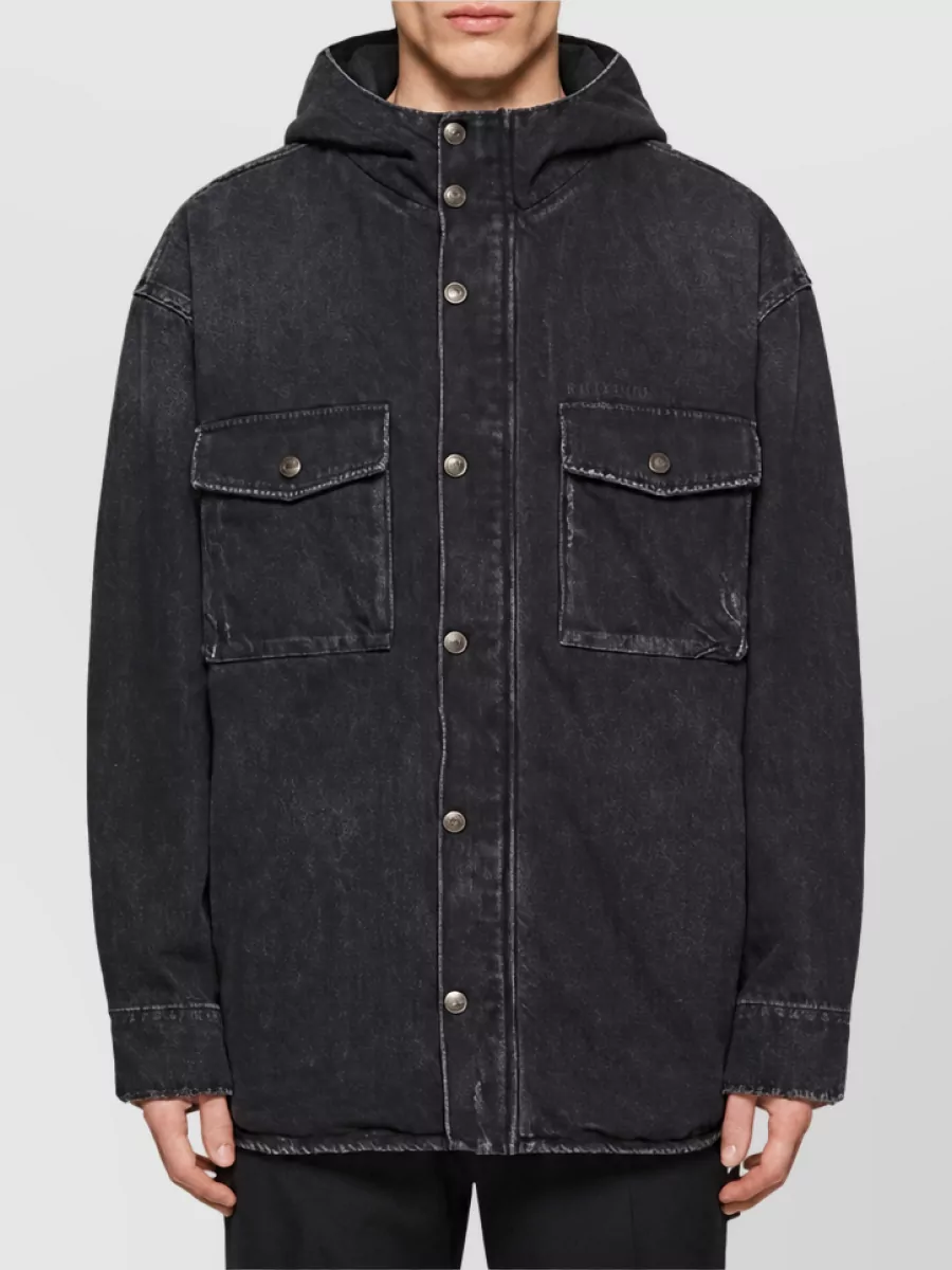 Balenciaga Denim Hooded Cargo Jacket