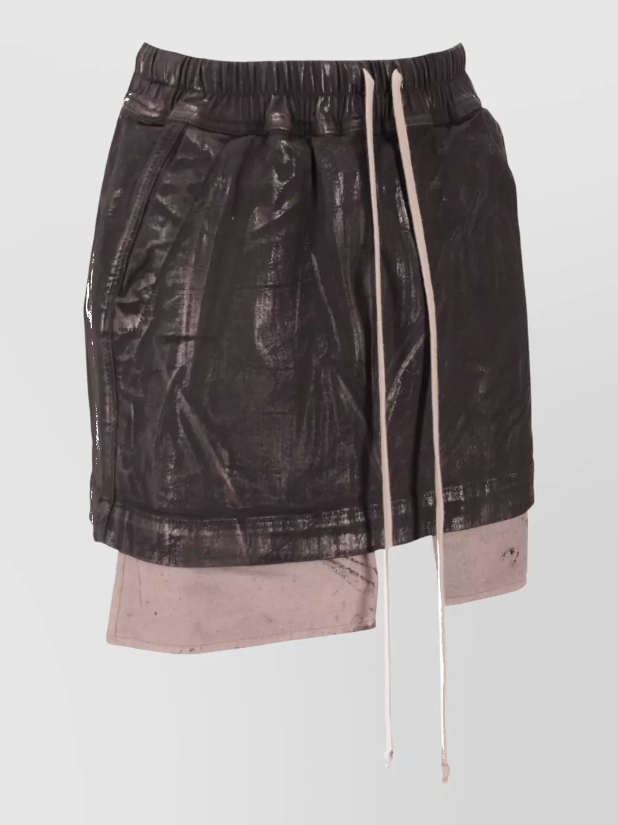Rick Owens Asymmetric Layered Mini Skirt Drawstring Detail